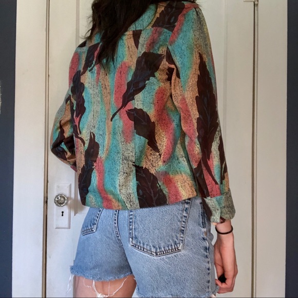 Hand Painted Watercolor Denim Jacket ๐ - Picture 3 of 7